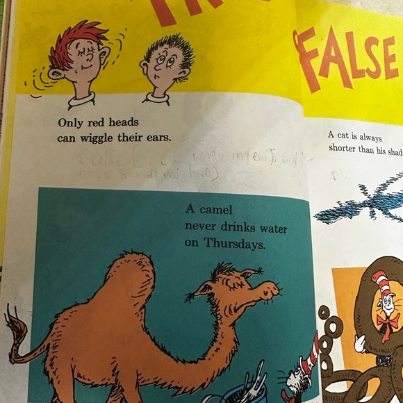 BANNED Cat in the hat The Cat Quizzer book with pencil and marker writing in it - Picture 9 of 10